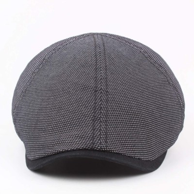 Newsboy Caps Summer Mens Beret Newsboy Visor Cap Thin Cotton Golf Irish Black Flat Caps Bakerboy Driving Hats for Men - CU18S...