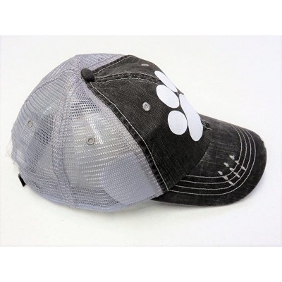 Baseball Caps Glitter Paw Print Grey Distressed Look Trucker Cap Sports School - White Glitter Paw Print - CF18723NR76 $18.31