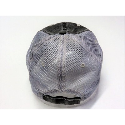 Baseball Caps Glitter Paw Print Grey Distressed Look Trucker Cap Sports School - White Glitter Paw Print - CF18723NR76 $18.31