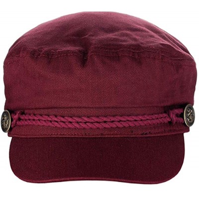 Newsboy Caps Men's Summer Cotton Greek Fisherman Sailor Fiddler Driver Hat Flat Cap - Burgundy - C018TDTC9ZQ $17.91