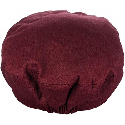 Newsboy Caps Men's Summer Cotton Greek Fisherman Sailor Fiddler Driver Hat Flat Cap - Burgundy - C018TDTC9ZQ $17.91