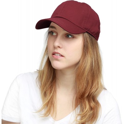 Baseball Caps Unisex Blank Washed Low Profile Cotton & Denim & Tie Dye Dad Hat Baseball Cap - Burgundy - CI187UHM5Y9 $11.18