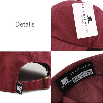 Baseball Caps Unisex Blank Washed Low Profile Cotton & Denim & Tie Dye Dad Hat Baseball Cap - Burgundy - CI187UHM5Y9 $11.18