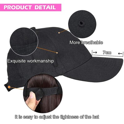 Visors Baseball Cap with Long Wavy Synthetic Hair for Women - Baseball Cap-brownish Dark Ombre Smoke Pink - CO197UY8HRS $13.96