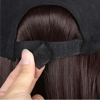 Visors Baseball Cap with Long Wavy Synthetic Hair for Women - Baseball Cap-brownish Dark Ombre Smoke Pink - CO197UY8HRS $13.96
