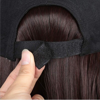 Visors Baseball Cap with Long Wavy Synthetic Hair for Women - Baseball Cap-brownish Dark Ombre Smoke Pink - CO197UY8HRS $13.96