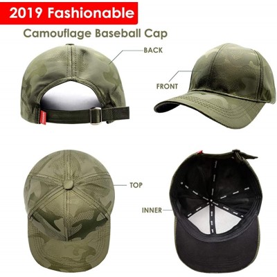 Baseball Caps Unisex Quick Dry Camouflage Cap with Adjustable Fit - Green Camouflage Hat - CA18WKGN588 $10.52