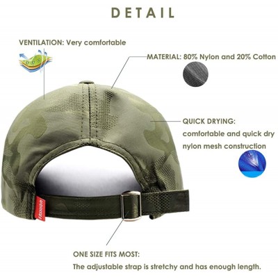 Baseball Caps Unisex Quick Dry Camouflage Cap with Adjustable Fit - Green Camouflage Hat - CA18WKGN588 $10.52