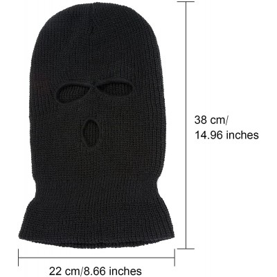 Balaclavas 2 Pieces Knitted Full Face Cover 3-Hole Ski Mask Winter Balaclava Face Mask for Adult Supplies - CQ18M5REU84 $9.37