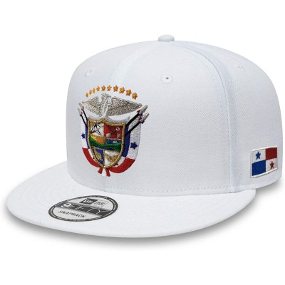 Baseball Caps Panama Vintage or Snapback Hats with Panana Shield and Flag - Snapback/White/Full Color - CB18UEDGW82 $29.29