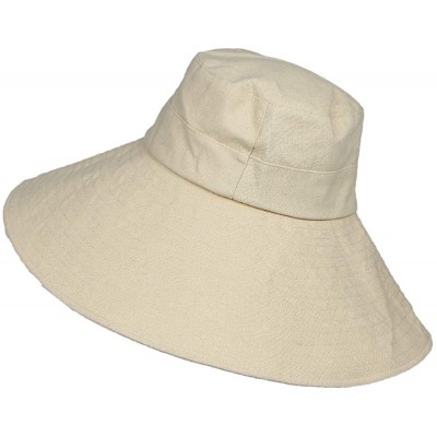 Sun Hats Unisex Cotton Fold Up Foldable - Beige - CY18TLHCT76 $13.83