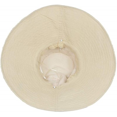 Sun Hats Unisex Cotton Fold Up Foldable - Beige - CY18TLHCT76 $13.83