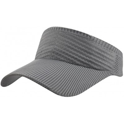 Baseball Caps Womens Summer Quick-Dry Mesh Empty Top Golf Stretchy Sun Baseball Visor Hat Cap - Light Gray - CL18H3ESQLW $7.97