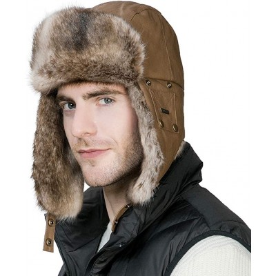 Bomber Hats Men's Faux Fur Trapper Hunting Hat with Earflap Mask Russian Ushanka - 99711_brown - CK18KIRUNCG $51.15