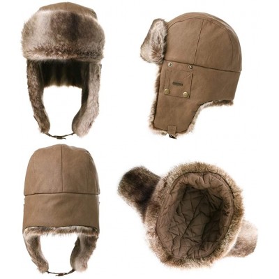 Bomber Hats Men's Faux Fur Trapper Hunting Hat with Earflap Mask Russian Ushanka - 99711_brown - CK18KIRUNCG $23.25