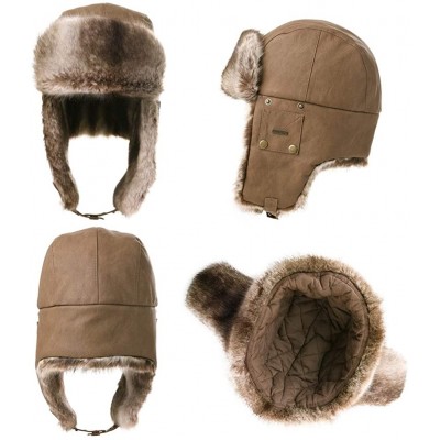 Bomber Hats Men's Faux Fur Trapper Hunting Hat with Earflap Mask Russian Ushanka - 99711_brown - CK18KIRUNCG $23.25