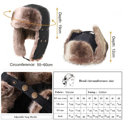 Bomber Hats Men's Faux Fur Trapper Hunting Hat with Earflap Mask Russian Ushanka - 99711_brown - CK18KIRUNCG $23.25