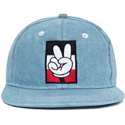 Baseball Caps unisex casual flat bill visor hats hip hop caps embroidery gesture - Color5 - CU11ZNMT1FH $13.94