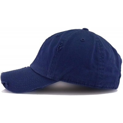 Baseball Caps Irish Shamrock Vintage Baseball Cap Embroidered Cotton Adjustable Distressed Dad Hat - Navy - CK1924USDTZ $20.69