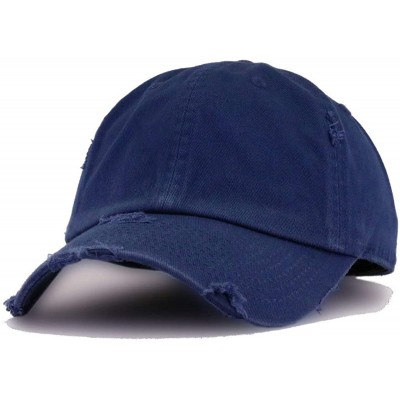 Baseball Caps Irish Shamrock Vintage Baseball Cap Embroidered Cotton Adjustable Distressed Dad Hat - Navy - CK1924USDTZ $20.69