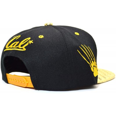 Baseball Caps AblessYo Gold Bling California Republic Bear Flat Bill Visor Snapback Baseball Cap AYO6048 - Gold - CJ18IR0L86Q...