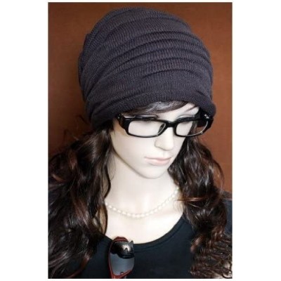 Skullies & Beanies Unisex Folds Slouchy Beanie Winter Warmer Fall Wool Hat (Coffee) - CI11GWUTM7V $10.15