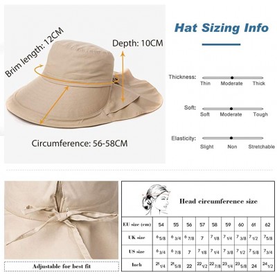 Sun Hats Womens Packable SPU 50 Summer Sun Bucket Ponytail Hat Outdoor Beach Hiking Chin Strap Floppy Safari 55-59CM - CG18CY...