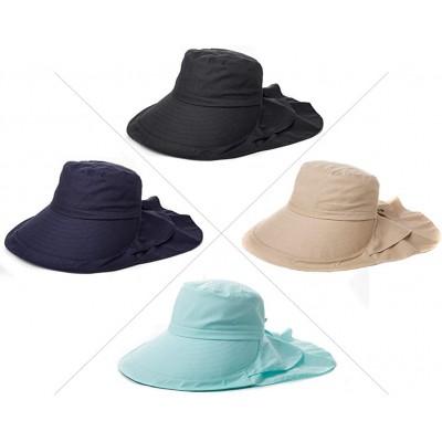 Sun Hats Womens Packable SPU 50 Summer Sun Bucket Ponytail Hat Outdoor Beach Hiking Chin Strap Floppy Safari 55-59CM - CG18CY...
