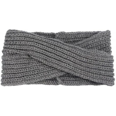 Headbands Knitted Twisted Headband Ear Warmer Head Wrap Headband (N1288) - Dark Gray - C5120P3T2TN $10.32