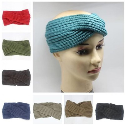 Headbands Knitted Twisted Headband Ear Warmer Head Wrap Headband (N1288) - Dark Gray - C5120P3T2TN $10.32