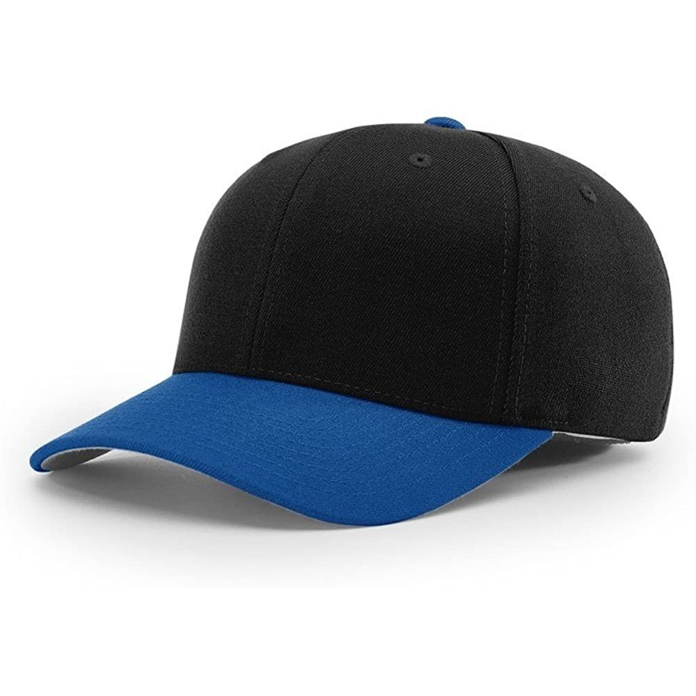 Baseball Caps 185 Twill R-Flex Blank Baseball Cap FIT HAT - Black/Royal - CN1873ND43O $7.72