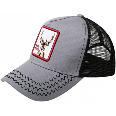 Baseball Caps Animal Buck-Fever Hat Farm Snapback-Trucker Baseball Cap - Grey - CO18RRUCOL9 $22.30