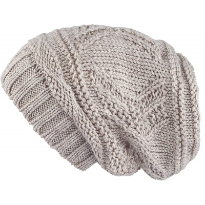 Skullies & Beanies Knit Slouchy Oversized Soft Warm Winter Beanie Hat - Beige - CS12MRKZIMH $10.20