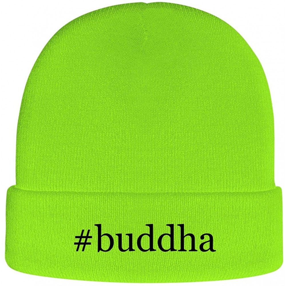 Skullies & Beanies Buddha - Hashtag Soft Adult Beanie Cap - Neon Green - C718AXN660Q $20.20