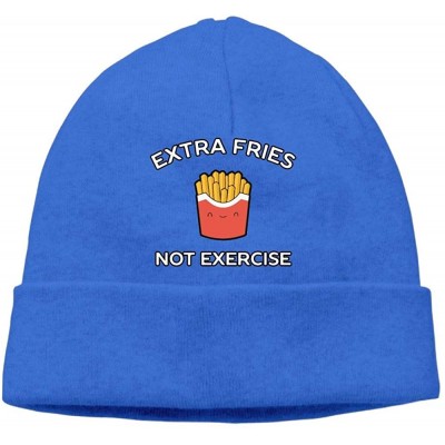 Skullies & Beanies Funny French Fries Pun Men & Women Baggy Cycling Beanie Hat - Royalblue - CD18I6IHG60 $14.45