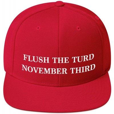 Baseball Caps Flush The Turd November Third Hat (Embroidered Wool Blend Cap) Anti Donald Trump - Red - CZ18XSNWK2G $24.12