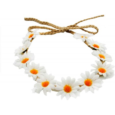 Headbands Women Bohemian White Daisy Flower Elastic Headband Headpieces - 2color - CQ18CRNGYAO $8.49