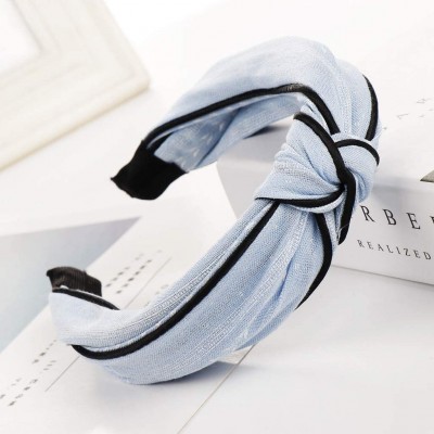 Headbands Fashion Bow Knot Print Hairband Women Hair Head Hoop Simple Sweet Girls Headband - Blue - CD18WL9TTN4 $10.98