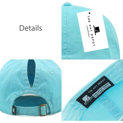 Baseball Caps Unisex Blank Washed Low Profile Cotton & Denim & Tie Dye Dad Hat Baseball Cap - 1. Pony - Aqua - CW12FOR5IVL $1...