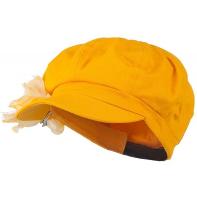 Newsboy Caps Flower Ribbon Trim Newsboy Cap - Yellow - CJ11K1CT4HJ $25.74