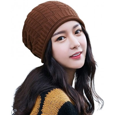 Skullies & Beanies Unisex Thick Wool Knit Baggy Slouchy Beanie Hat Watch Cap for Men Women - 89237_coffee1 - CG18AQ6Z6QR $8.62