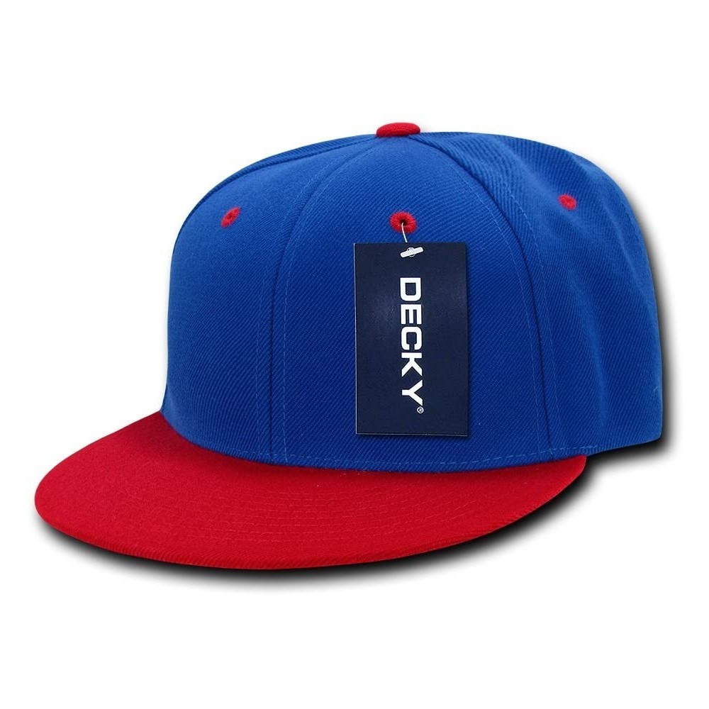 Baseball Caps Men's Flat - Royal/Red - C01199Q9ZEP $10.14