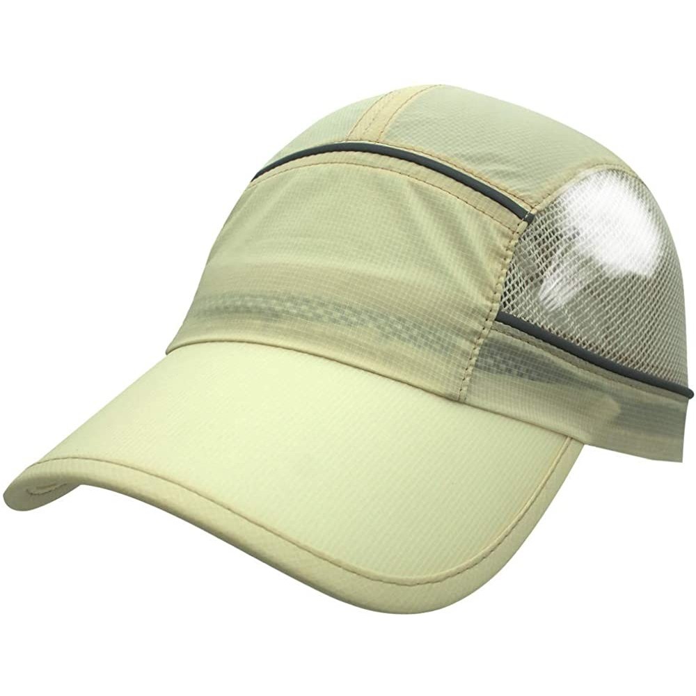 Sun Hats Outdoor Baseball Cap for Women Men Summer UV Protection Running Mesh Hat - Khaki - CT18SH9QA0C $10.22