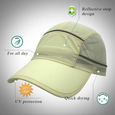 Sun Hats Outdoor Baseball Cap for Women Men Summer UV Protection Running Mesh Hat - Khaki - CT18SH9QA0C $10.22