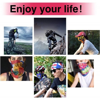 Balaclavas Face Bandana Mask Cover Scarf for Men Women Reusable Summer Dust UV Tube Neck Gaiter Ear Loops Balaclava Outdoors ...