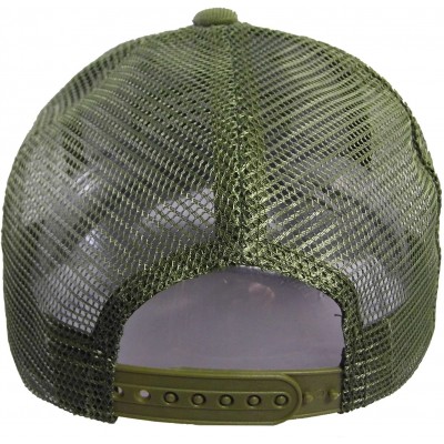 Baseball Caps US American Flag Patch Tactical Style Mesh Trucker Baseball Cap Hat - Olive - CK12HUHS5OP $10.77