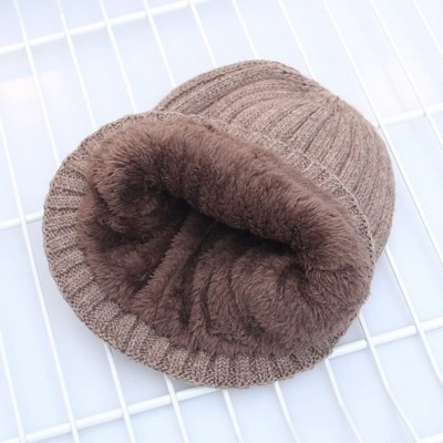 Skullies & Beanies Men's Winter ski Cap Knitting Skull hat - Monochrome Beige - C0187SX5ZSW $14.00