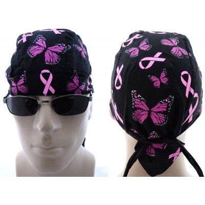 Sun Hats Pink Ribbon Butterfly Flydanna Headwraps Womens Skull Cap Doo Rag Fun Cotton - Bca Pink Ribbon Butterfly - C511AL2ER...