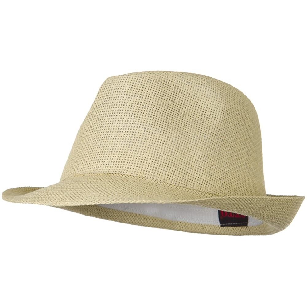 Fedoras Twisted Toyo Straw Fedora Hat - Natural W19S52F - CF11BUHBH65 $12.71