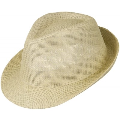 Fedoras Twisted Toyo Straw Fedora Hat - Natural W19S52F - CF11BUHBH65 $12.71